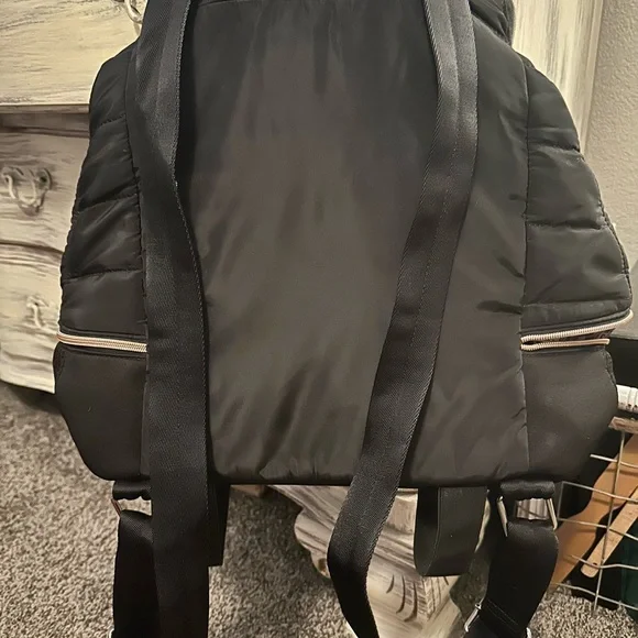 Black Quilted Backpack - Picture 2 of 7